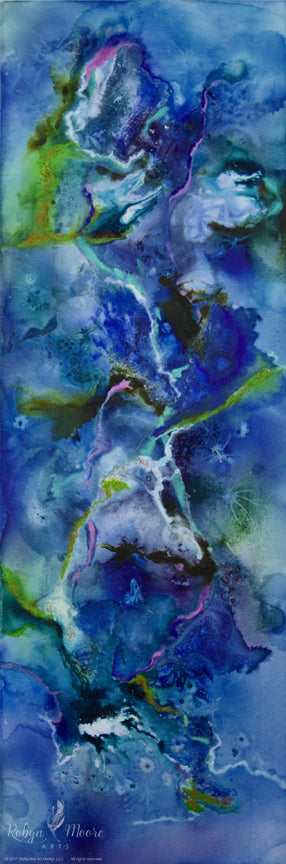vibrant abstract flowing ocean looking watercolor ink painting