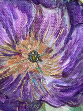 Close-up of a stylized purple flower with a textured surface