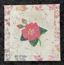 Layered floral with a pink flower on a pink and beige neutral background