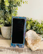 Phone Stand 14 - Teal, Blue and Lavender with Abalone Shells - SOLD