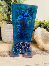 Phone Stand 14 - Teal, Blue and Lavender with Abalone Shells - SOLD