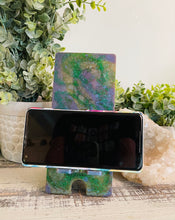 Phone Stand 13 - Teal and Lavender with Glitter - SOLD