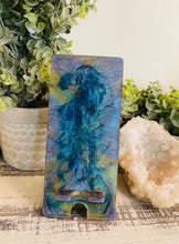 Phone Stand 13 - Teal and Lavender with Glitter - SOLD
