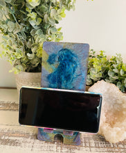 Phone Stand 13 - Teal and Lavender with Glitter - SOLD