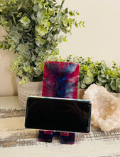 Phone Stand 16 - Crimson and Blue with Blue Color Shift pigment - SOLD
