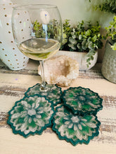Coasters Flower #82- Crystal Epoxy set of 4 - SOLD