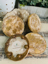 Coasters #86- Round Epoxy with feet - set of 4~ Sold