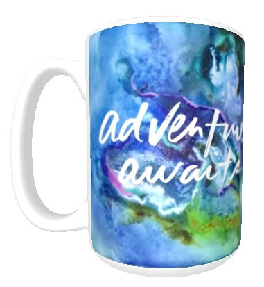 15oz art ceramic coffee mug adventure awaits