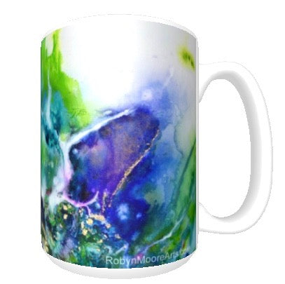 15oz art ceramic coffee mug Good Vibes