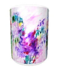 15oz ceramic art mug. Water color heart images.