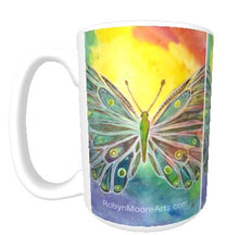 15oz ceramic art mug vibrant rainbow butterfly