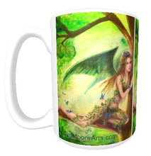 15oz ceramic art mug whimsical tree fern fairy
