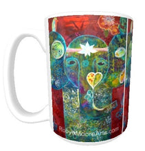 15oz ceramic art mug abstract vibrant colorful elephant