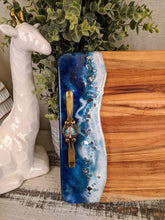 ocean color cheese board with handles