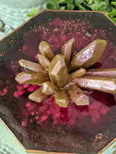 Ring Dish - Octagon Burgundy Crystal Cluster