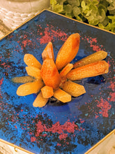 Ring Dish - Octagon Blue and Gold Crystal Cluster
