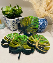 Coasters #111- Monstera Leaf Epoxy set of 4 - SOLD
