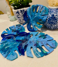 Coasters #109- Monstera Leaf Epoxy set of 4 - SOLD