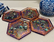 Coasters #114 - Octagon Epoxy set of 4 - SOLD