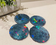 Coasters #118- Rainbow Prism Epoxy set of 4 - SOLD