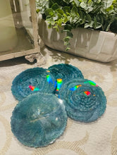 Coasters #128- Rainbow Prism Epoxy set of 4