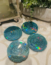 Coasters #128- Rainbow Prism Epoxy set of 4