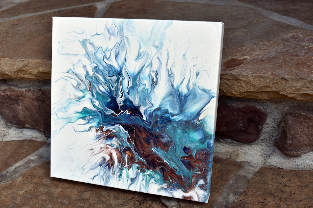 abstract blue bronze splashes