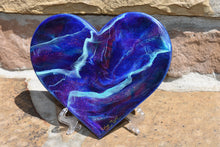 blue purple and magenta resin heart