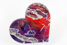 Abstract purple red heart with stones and glitter