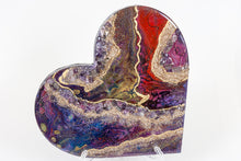 Abstract red purple gold heart with stones